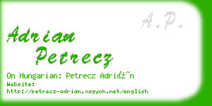 adrian petrecz business card
